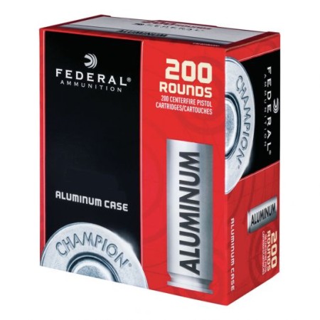 Federal Champion Training 105 gr FMJ Aluminum Cased 9mm Ammunition 200 Rounds - CAL9115200