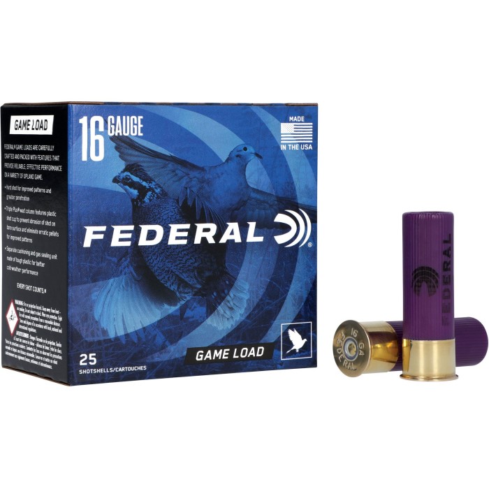 Federal Game Load 16 Gauge 2.75 #6 2.5 Dram 1oz Shotshell, 25 Round Box - Dirty Bird Industries