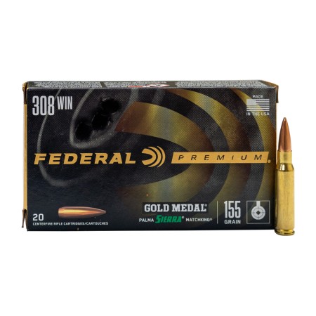 Federal Premium .308 Winchester 155gr Sierra Matching HP Ammunition 20-Rounds