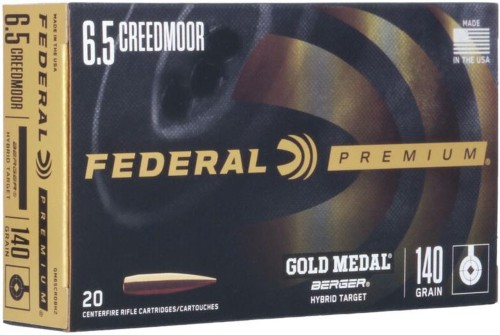 Federal Gold Medal 6.5 Creedmoor 140gr Berger Hybrid Target Rifle Ammo - 20 Rounds