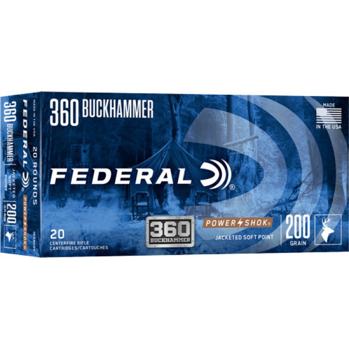 Federal 360Bhbs Federal Premium Buckhammer 360 Buckhammer 200 GR Jacketed Soft Point (Jsp) 20 Per Box/ 10 CS