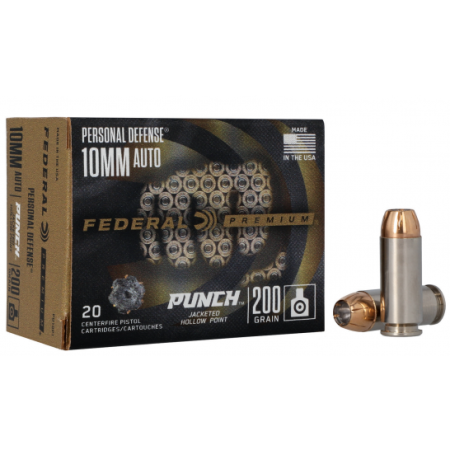 Federal Premium Punch 10mm Auto Ammo 200 Grain JHP 20rds - PD10P1