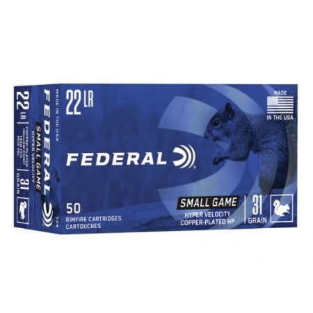 Federal Premium Small Game Hyper Velocity 31 gr CPHP .22 LR Ammunition 50 Rounds - 724