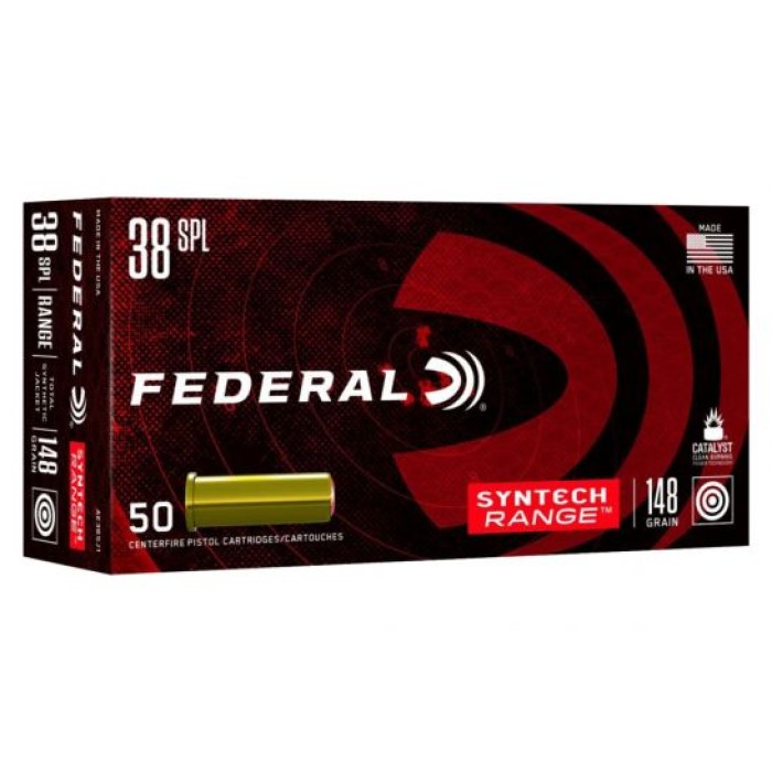 Federal Syntech Synthetic Jacket Wadcutter 148 gr .38 Special 50 Rounds - AE38SJ1