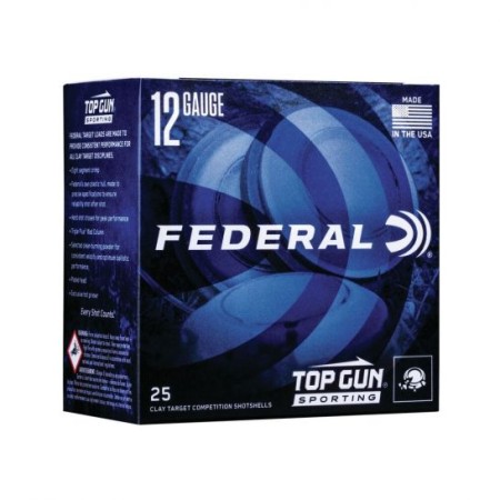 Federal Tgsh128 Top Gun  12 Gauge 2.75" 1 OZ 1300 Fps 8 Shot 25 Bx/10 CS