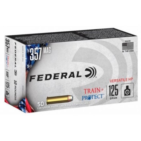 Federal Train and Protect .357 Magnum 125 gr JHP 50 Rounds Ammunition - TP357VHP1