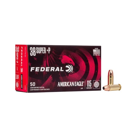 Federal AE38S3 American Eagle 38 Super +P 115 gr Jacketed Hollow Point (JHP) 50 Bx - Dirty Bird Industries