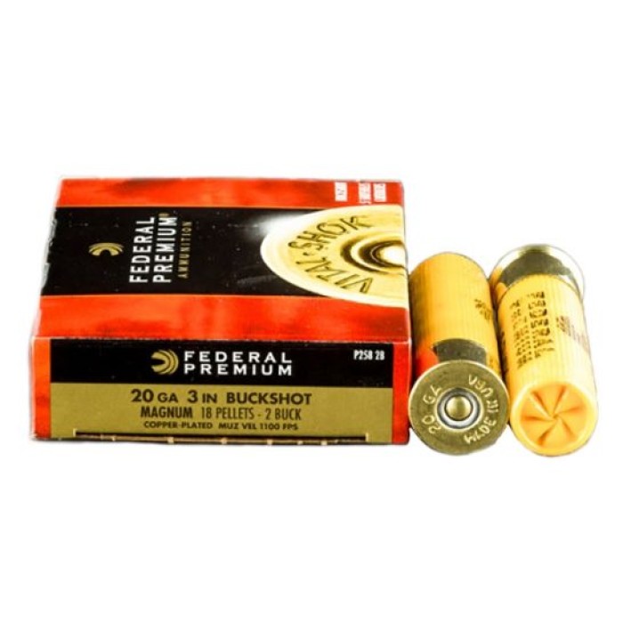 Federal 20ga 2.75" Max 20 Pellets 3B Vital-Shok Shotshell Ammunition 5rds - P256 3B