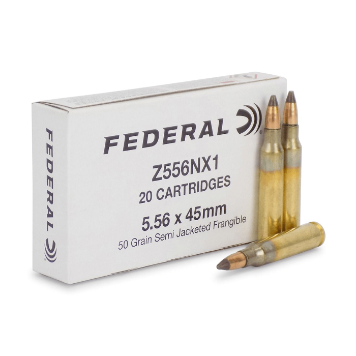 Federal 5.56x45mm 50 Grain Semi-Jacketed Frangible Ammunition (20 Rounds)