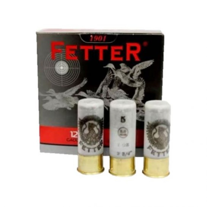 Fetter 12 Gauge 5 Shot 2.75in Centerfire Shotgun Ammo, 25 Rounds, FT123220