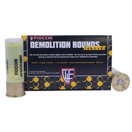 Fiocchi Defense Dynamic Breaching 12 Gauge 1 oz 2 3/4in Shotgun Slugs Ammo, 10 Rounds, 12LEBRE