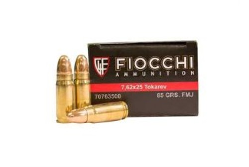 Fiocchi 7.62 X 25 MM Tokarev 85 Grain Full Metal Jacket (Box OF 50 Round) FIO-762TOK