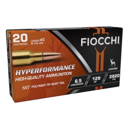 Fiocchi Hyperperformance 129 gr SST 6.5 Creedmoor Ammunition, 20 Rounds - 65CMHSA