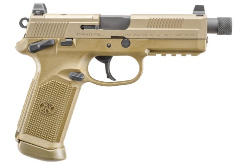 FN FNX-45 Tactical 45 ACP 5.3" Threaded Barrel Flat Dark Earth, Night Sights, 15 Round