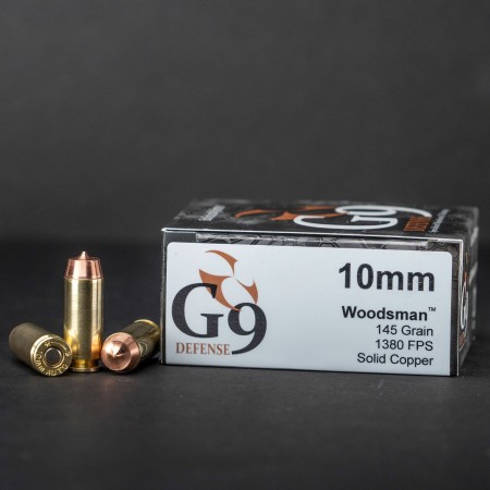 G9 Defense 10mm Auto 145 Grain Copper Solid Brass Cased Pistol Ammo, 20 Rounds, WM-10MM-145A