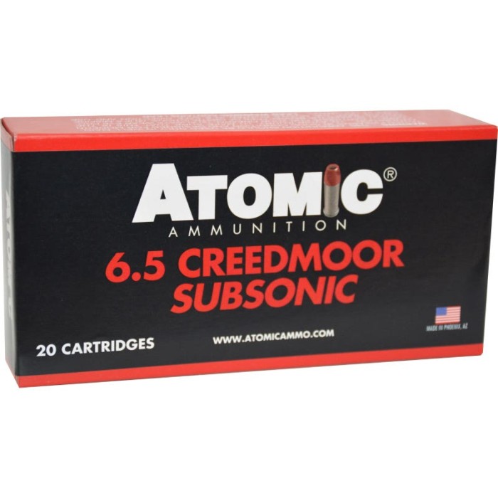 Atomic Subsonic 6.5 Creedmoor 129 gr Hollow Point Boat-Tail (HPBT) 20 Bx