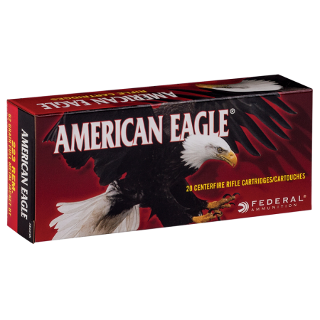 Federal American Eagle Rifle Ammunition .223 Rem 62 GR FMJ 3020 fps 500/ct AE223NC