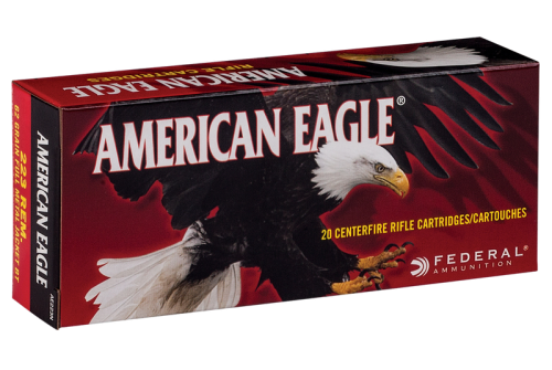 Federal American Eagle Rifle Ammunition .223 Rem 62 GR FMJ 3020 fps 500/ct AE223NC