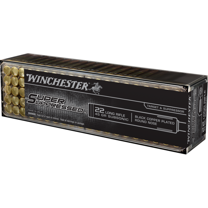 Win Ammo Super Supressed .22lr - 1255fps. 45gr. Lead Rn 800-pk.