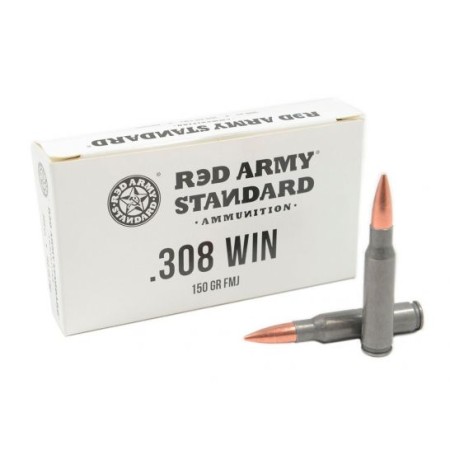 Red Army Lead Core Rifle Ammunition .308 Win 150gr FMJ 500/ct (20/ct Boxes)