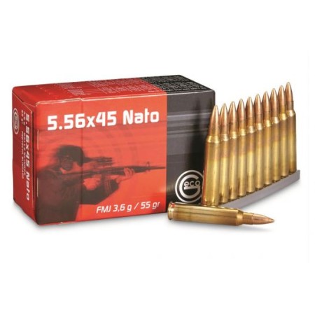 Geco Target 55 gr Full Metal Jacket 5.56 Ammo, 50/box - 278140050