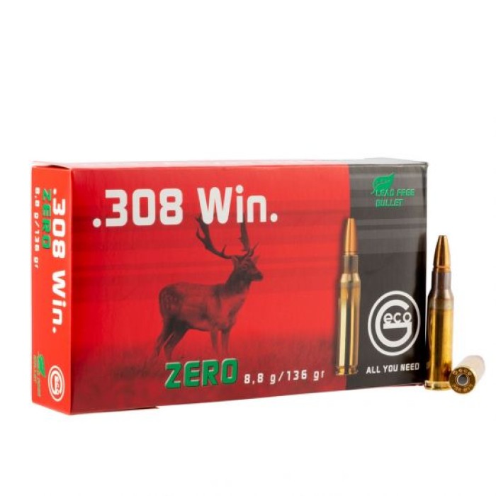 Geco Zero 136 gr Jacketed Hollow Point .308 Win Ammo, 20/box - 282440020