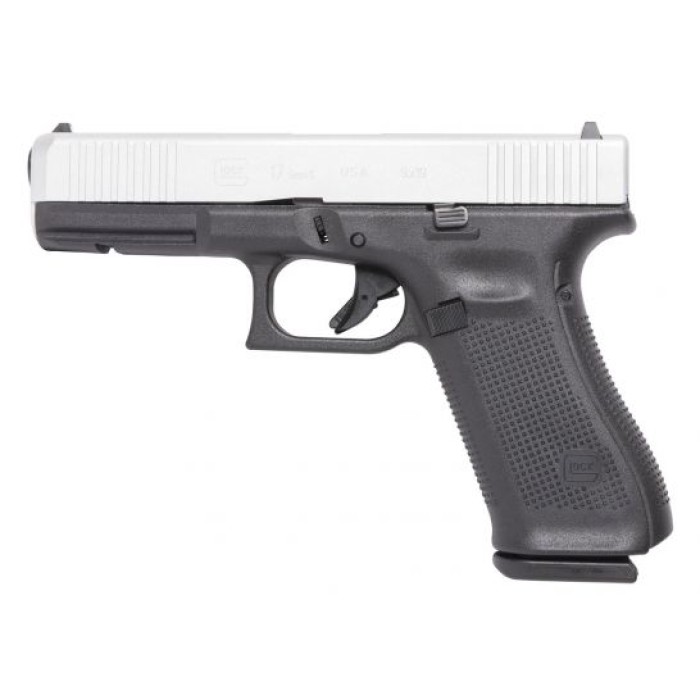 Glock 17 Gen 5 FS 9mm Pistol, Shimmering Aluminum - ACG-57018