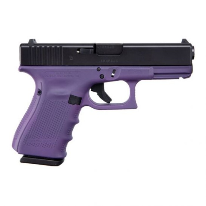 Glock 19 Gen 4 9mm Pistol, Purple/Black - ACG-00857