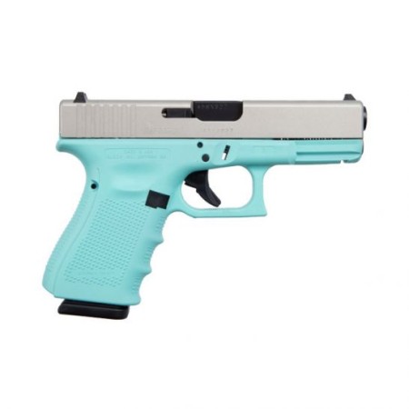 Glock 19 Gen 4 9mm Pistol, Robins Egg Blue - ACG-00827