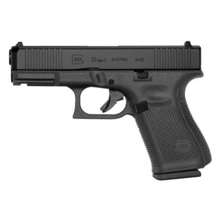 Glock 19 Gen 5 FS 10 Round 9mm Pistol, Black - PA195S201