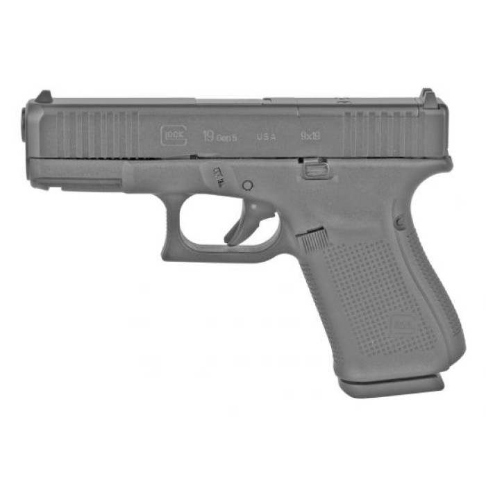 Glock 19 Gen 5 FS MOS 9mm Pistol, Black - UA195S203MOS