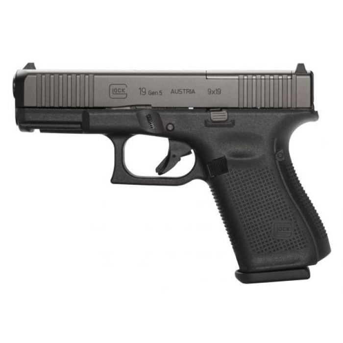 Glock 19 Gen 5 MOS FS 10 Round 9mm Pistol, Black - PA195S201MOS