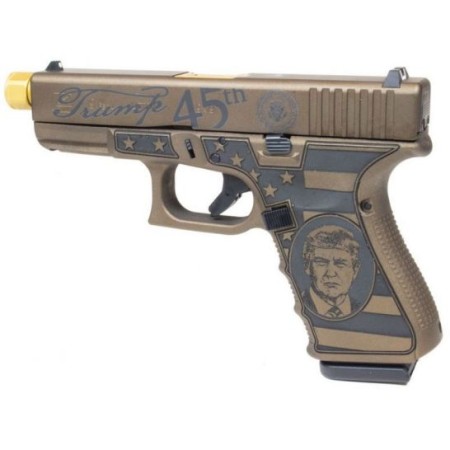 Glock 19 Trump Threaded Barrel 9mm Pistol, Flat Dark Earth - PI19502T