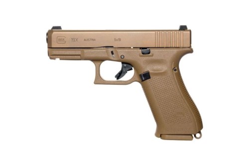 Glock 19X 10 Round 9mm Pistol With Glock Night Sights, FDE - UX1950701