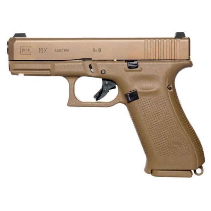 Glock 19X 10 Round 9mm Pistol With Glock Night Sights, FDE - UX1950701