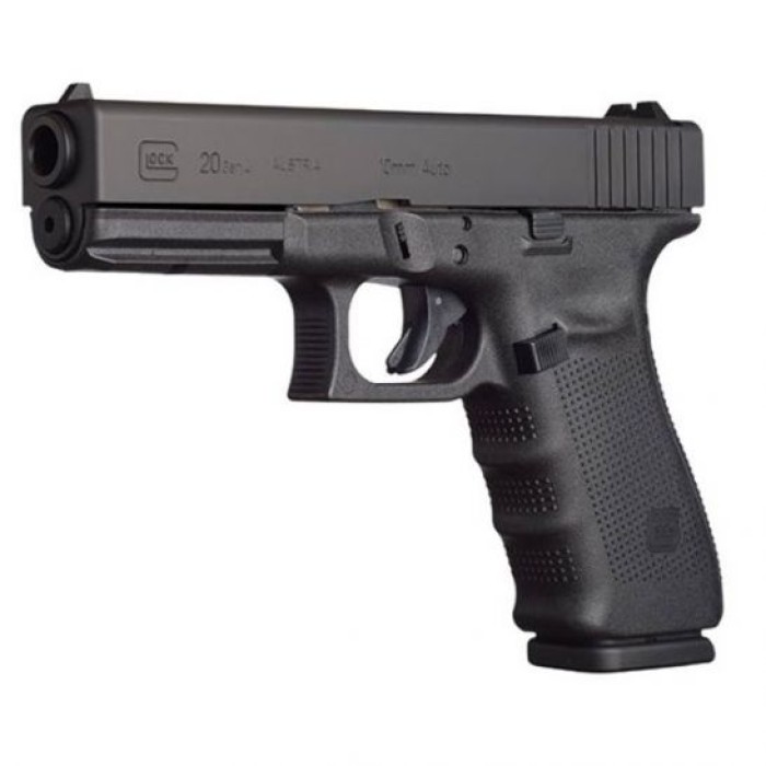 Glock 20 Gen 4 10 Round 10mm Pistol, Black - PG2050201