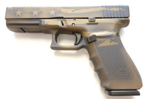 Glock Glock Glock 21 Gen 4, .45 Acp, 4.61" Barrel, Burnt Bronze Flag, 13-Rd, US Made, Ivs Exclusive UG2150204-BBBWFLAG