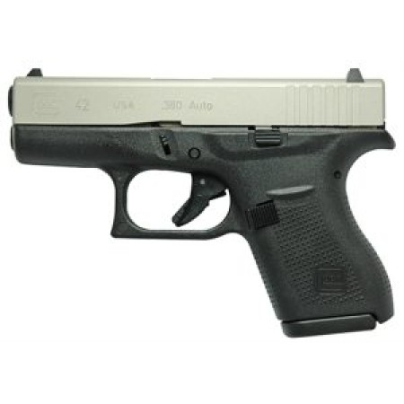 Glock 42 380Acp Black/Silver 6Rd UI4250201ALUMSLIDE