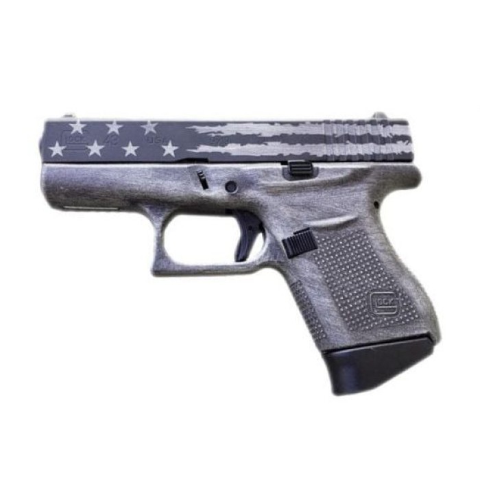 Glock 43 9mm Luger 3.41in Distressed Flag Cerakote Pistol - 6+1 Rounds