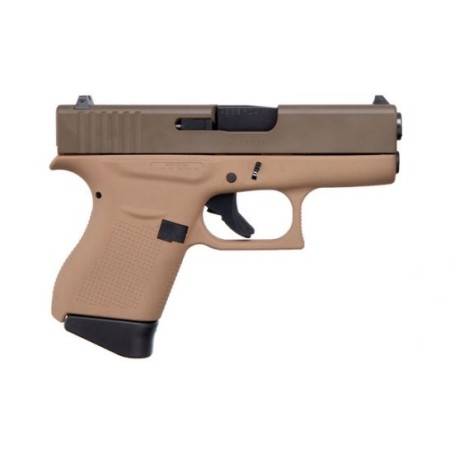 Glock G43 3.39" 9mm Pistol, FDE/Brown - ACG-00858