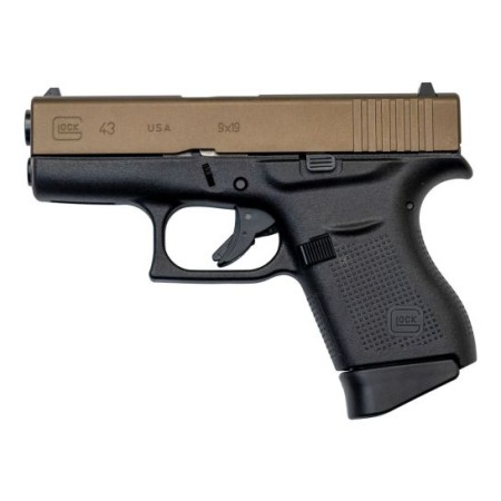 Glock 43 US 9mm Pistol, Burnt Bronze/Black - UI4350201BB