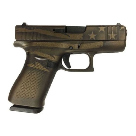 Glock 43X 9mm Pistol, Midnight Bronze Flag - UX4350204-MBBWFLAG