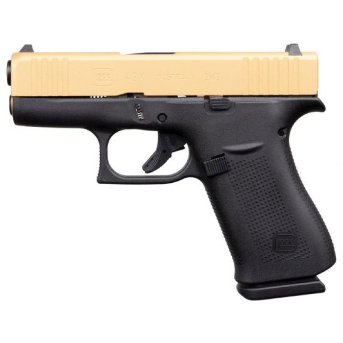 Glock 43X FS 9mm Pistol, Gold/Black - ACG-57005