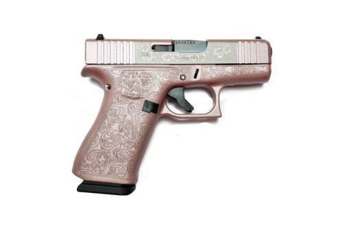 Glock 43X "Glock and Roses" Engraved 9mm Pistol, Pink - PX4350201GR