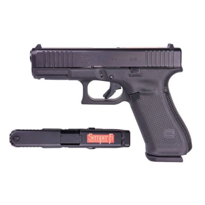 Glock 45 Gen 5 Semper Fi 9mm Pistol, Black - UA455S2036