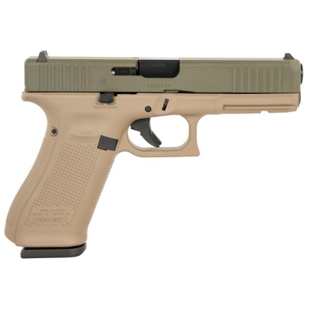 Glock G17 Gen 5 9mm, 4.49" Barrel, Olive Drab Green Slide, Flat Dark Earth Frame, 10rd