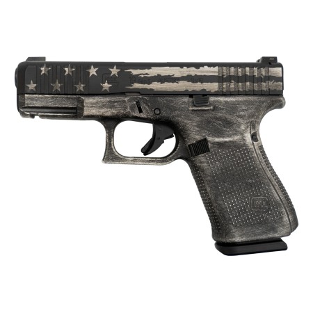 Glock 19 Flag 9mm Luger 4in Black Cerakote Pistol - 15+1 Rounds