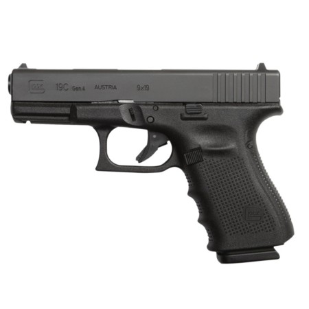 Glock G19 C Gen4, 9mm, 4.01" Ported Barrel, Fixed Sights, Black Nitride, 10rd