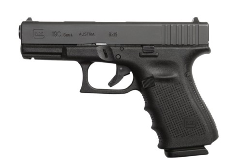 Glock G19 C Gen4, 9mm, 4.01" Ported Barrel, Fixed Sights, Black Nitride, 10rd