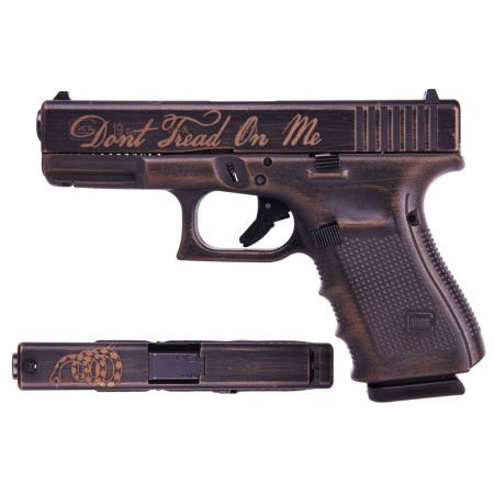 Glock 19 Gen3 9mm, 4.02" Barrel, 'Don't Tread On Me' Cerakote, Burnt Bronze, 15rd